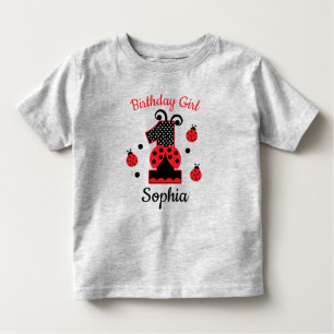 ladybug first birthday custom designs toddler T-Shirt