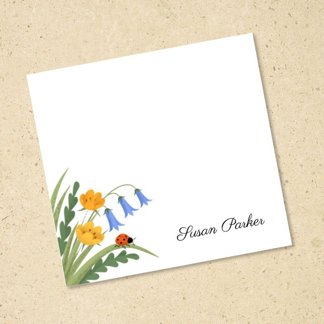 Ladybug Floral Bluebells Buttercup Sticky Post-it Notes (Creator Uploaded)