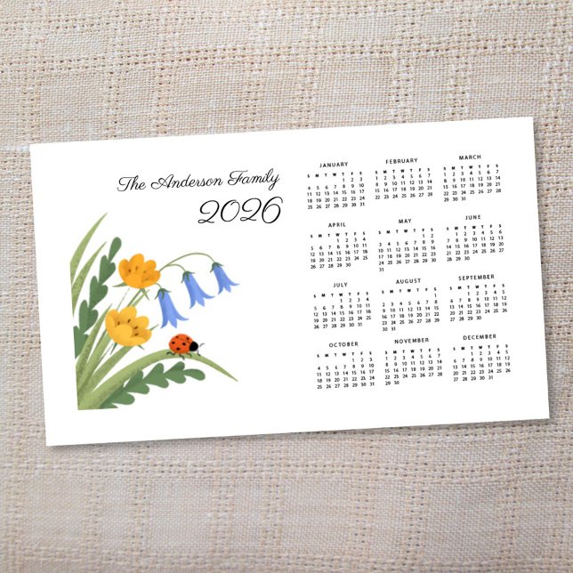 Ladybug Floral Botanical Bluebells Calendar 2026 (Creator Uploaded)