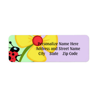Ladybug Flower Label Return Address Label