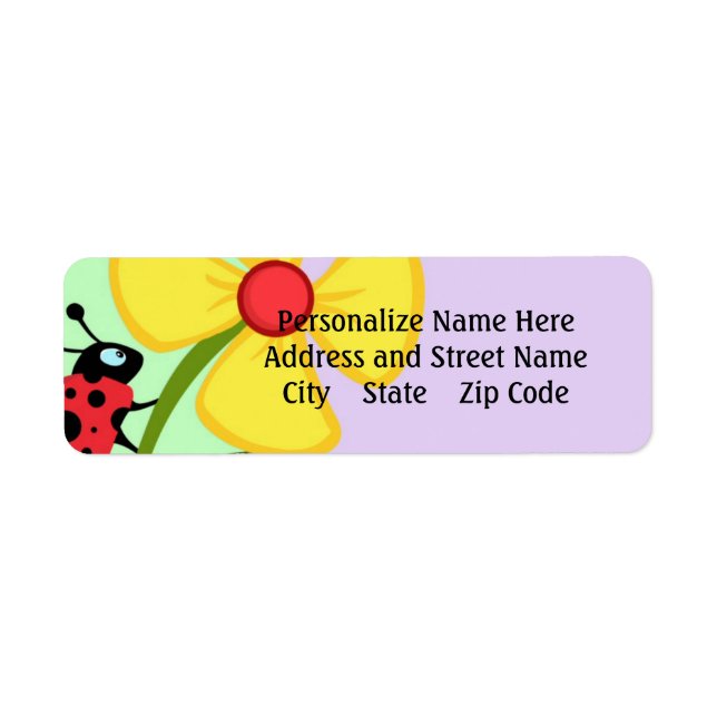 Ladybug Flower Label Return Address Label (Front)