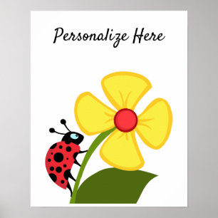 Ladybug Flower Poster