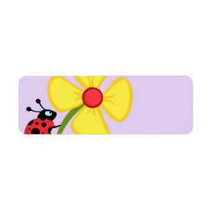 Ladybug Flower Return Address Label