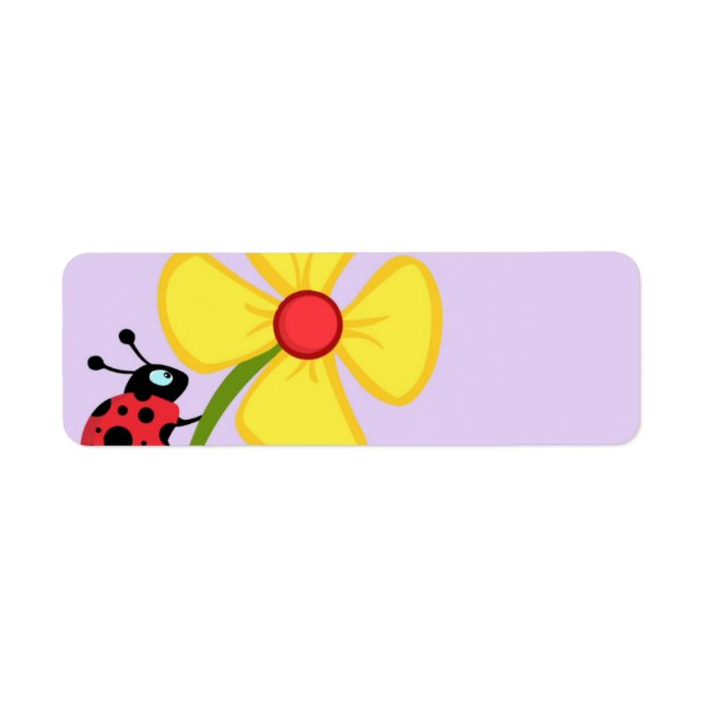 Ladybug Flower Return Address Label (Front)