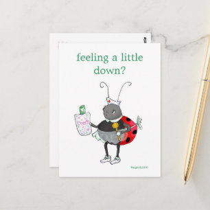 Ladybug Get Well Postcard