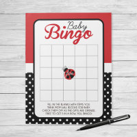 Ladybug Gift Bingo Baby Shower Game Pack