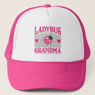 Ladybug Grandma Pink White Garden Insect Trucker Hat