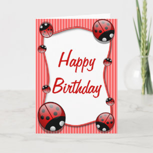 Ladybug Happy Birthday Card
