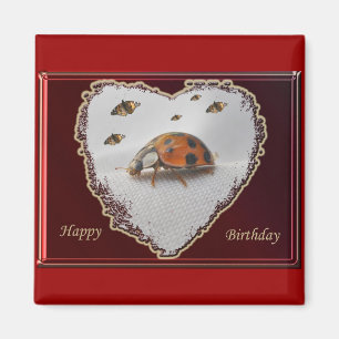 Ladybug Happy Birthday Magnet