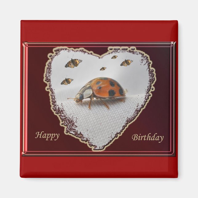 Ladybug Happy Birthday Magnet (Front)