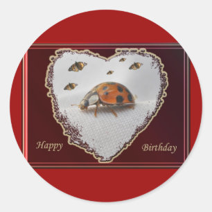 Ladybug Happy Birthday Sticker