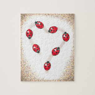 Ladybug Heart Jigsaw Puzle Jigsaw Puzzle