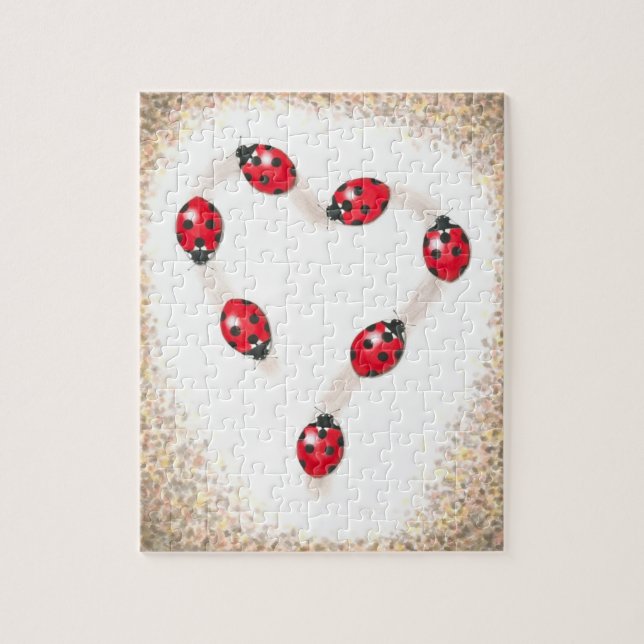 Ladybug Heart Jigsaw Puzle Jigsaw Puzzle (Vertical)
