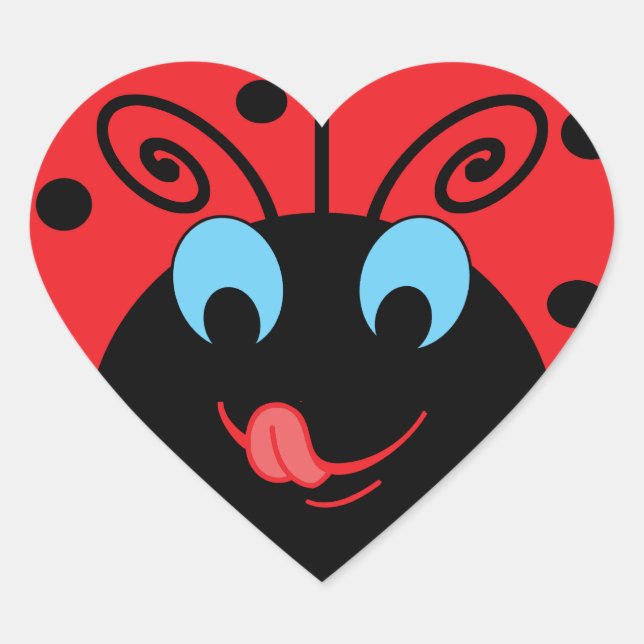 Ladybug Heart Sticker (Front)