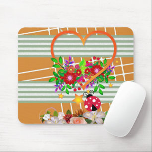 Ladybug Hearts Floral  Mouse Pad! Mouse Pad