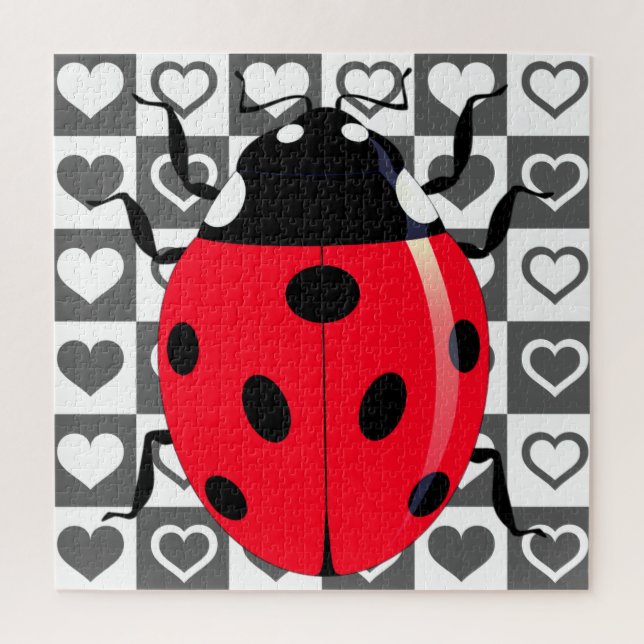 Ladybug & Hearts  - Jigsaw Puzzle (Vertical)