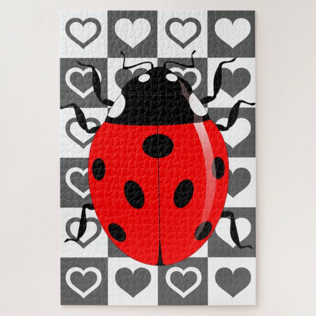 Ladybug & Hearts Jigsaw Puzzle (Vertical)