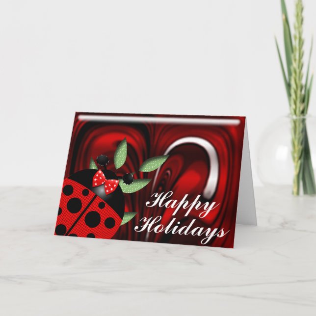 Ladybug Holidays Holiday Card (Front)