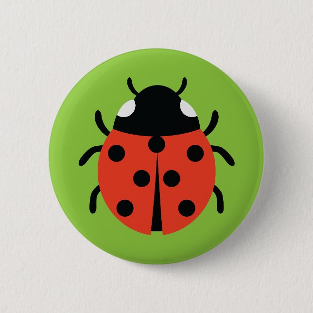 Ladybug Illustration 6 Cm Round Badge (Front)
