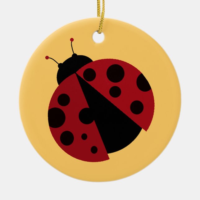 ladybug image ceramic tree decoration (Front)