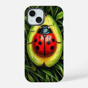 Ladybug in Avocado Fruit Aesthetic Food Animal iPhone 15 Case