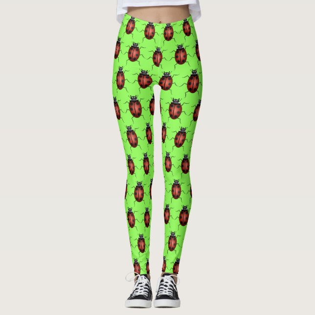 Ladybug insect Design Leggings (Front)