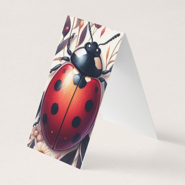 Ladybug Insect Folded Bookmark  Business Card (Front)
