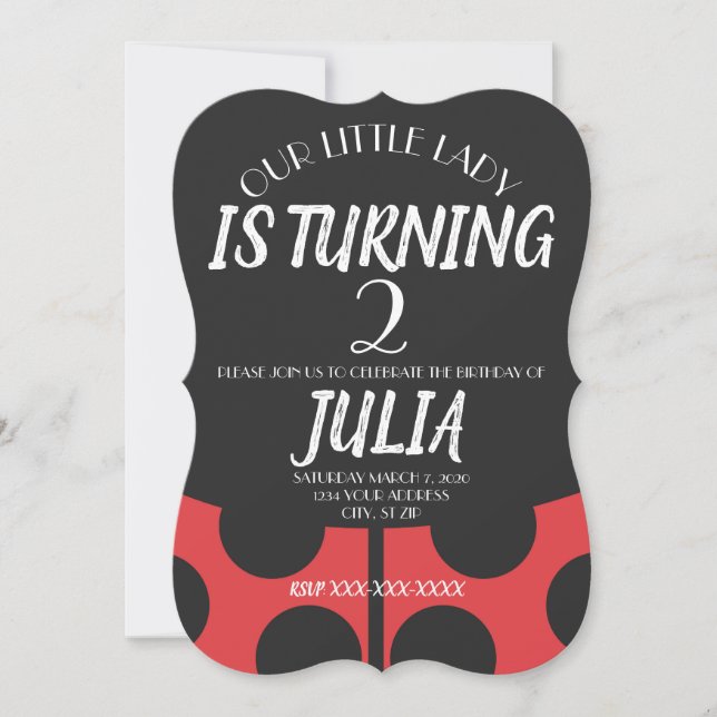 Ladybug Invitations (Front)