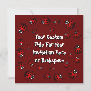 Ladybug Invitations Personalised  Red Ladybug RSVP