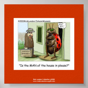 Ladybug Issues Cartoon On Quality Funny Poster