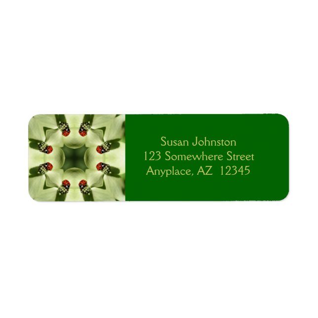 Ladybug Kaleidoscope Abstract Address Return Address Label (Front)