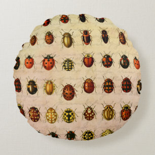 Ladybug Ladybird Beetle Insect Bug Round Cushion