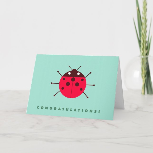Ladybug / Ladybird Congratulations! Card (Front)