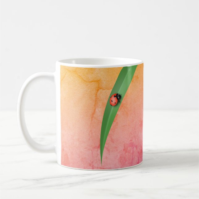 Ladybug Leaf Coffee Mug (Left)