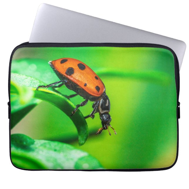 Ladybug Leaf Laptop Sleeve (Front)