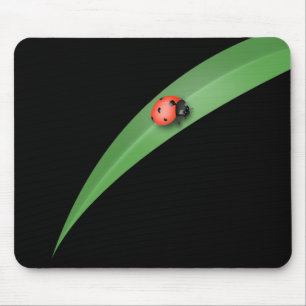 Ladybug Leaf Mouse Pad