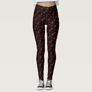 Ladybug Leggings Cute Ladybug Art Stretchy Pants