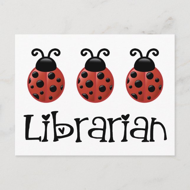 Ladybug Librarian Gift Postcard (Front)