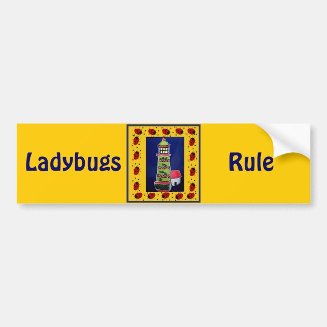 Ladybug Lighthouses Bumper Sticker (Front)