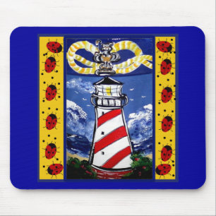 Ladybug Lighthouses Mouse Pad
