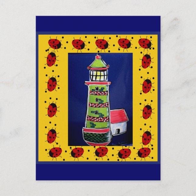 Ladybug Lighthouses Postcard (Front)