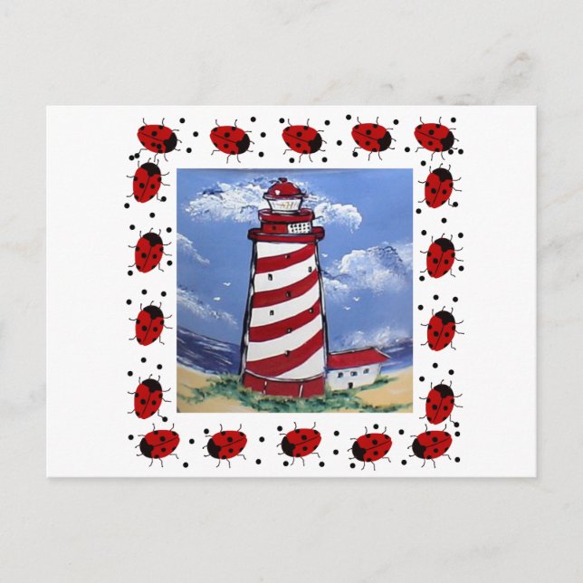 Ladybug Lighthouses Postcard (Front)
