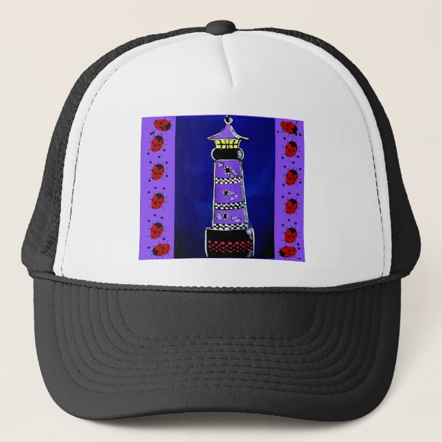 Ladybug Lighthouses Trucker Hat (Front)