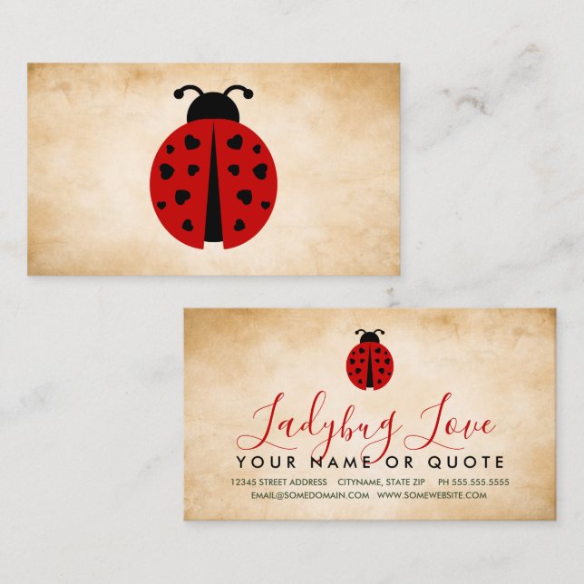 ladybug love business card (Front/Back)