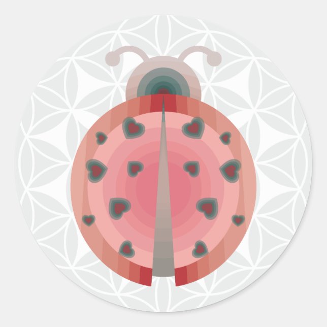 ladybug love classic round sticker (Front)