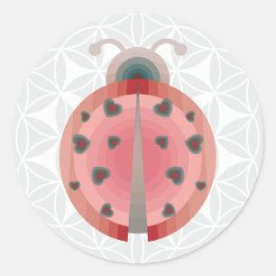ladybug love classic round sticker