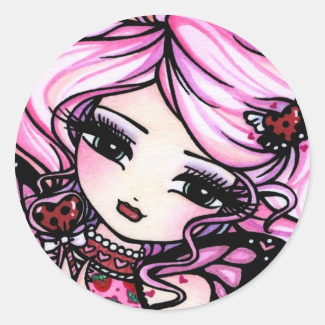Ladybug Love Fairy Valentine Stickers (Front)