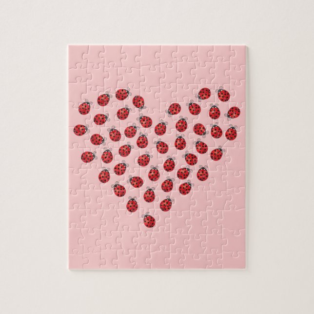 Ladybug Love Heart Jigsaw Puzzle (Vertical)