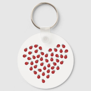 Ladybug Love Heart Key Ring