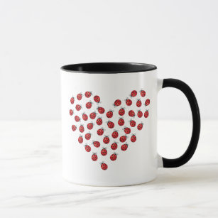 Ladybug Love Heart Mug